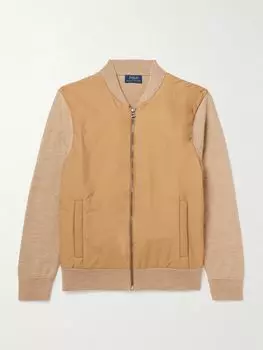 Куртка из мериносовой шерсти и смеси хлопка с вышитым логотипом POLO RALPH LAUREN, коричневый