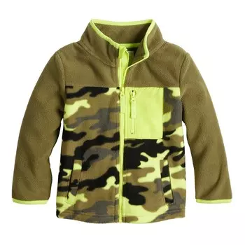 Куртка из микрофлиса Jumping Beans для маленьких мальчиков на молнии во всю длину, цвет Lime Camo