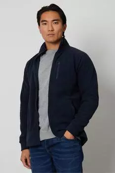 Куртка из микрофлиса 'Orson' на молнии Threadbare, синий