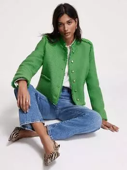 Куртка из милитари букле Mint Velvet, зеленый