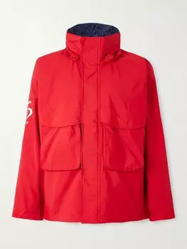 Куртка из нейлона с вышитым морским логотипом POP TRADING COMPANY, красный