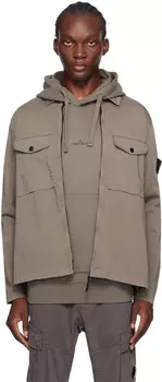 Куртка из органического хлопка цвета тауп Stone Island