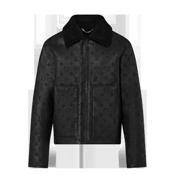 Куртка из овчины с тиснением и монограммой Louis Vuitton, черный