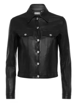 Куртка из овчины с вышивкой Philipp Plein, черный