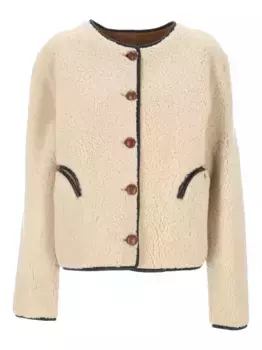 Куртка из овчины с застежкой на пуговицы Blaz Milano, нейтральный