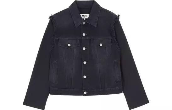 Куртка из потертого денима Mm6 Maison Margiela, черный