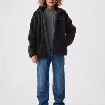 Куртка из шерпы с капюшоном Gap, черный