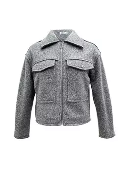 Куртка из шерсти GINI LONDON Gini Cropped Wool Blend, серый