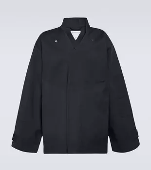 Куртка из шерсти и хлопка Bottega Veneta, синий