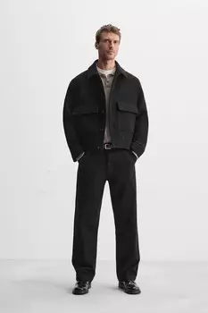 Куртка из шерсти ZARA, черный