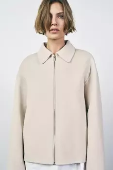 Куртка из шерсти ZARA, кремовый