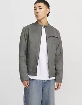 Куртка из синтетической кожи Jack & Jones в цвете sedona sage