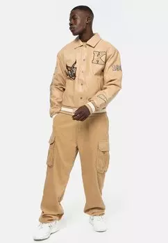 Куртка из синтетической кожи Karl Kani BACK PATCH COLLEGE JACKET, песочный