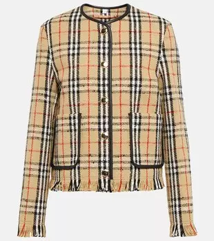 Куртка из смеси хлопка и шерсти BURBERRY, разноцветный