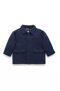 Куртка из смеси шерсти и шерпы Purebaby, синий