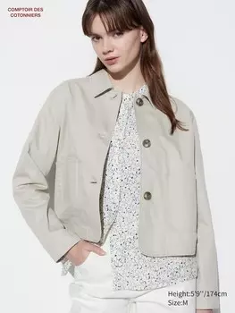 Куртка из смесового хлопка Uniqlo, серый