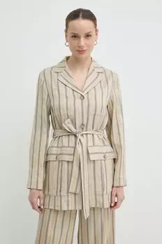 Куртка из смесового льна Max&Co., бежевый