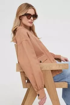 Куртка из смесового льна Mos Mosh, коричневый