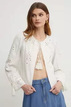 Куртка из смесового льна Twinset, бежевый