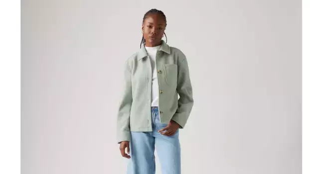 Куртка из смесовой шерсти Levi's, зеленый