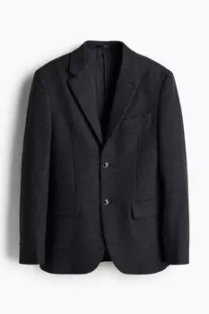 Куртка из смесовой шерсти обычного кроя. H&M, серый