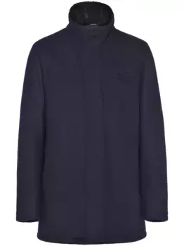 Куртка из смесовой шерсти с логотипом Prada, синий