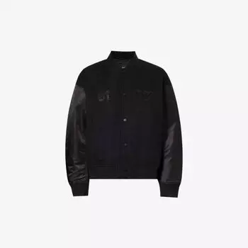 Куртка из смесовой шерсти с нашивкой-логотипом Emporio Armani, цвет nero