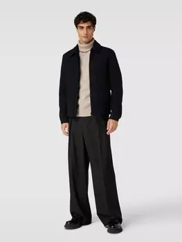 Куртка из смесовой шерсти с отложным воротником Selected, черный