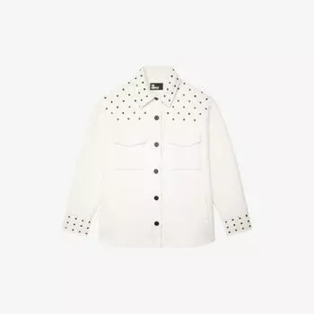 Куртка из смесовой шерсти с заклепками The Kooples, экрю
