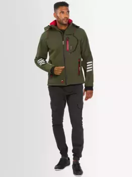 Куртка из софтшелла Arctic Seven "ASColori", уличная куртка со съемным капюшоном, оливковый