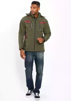 Куртка из софтшелла Arctic Seven "ASPierr", спортивная функциональная куртка для активного отдыха со съемным капюшоном, оливковый