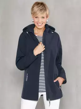 Куртка из софтшелла Classic Basics с капюшоном, цвет морской волны