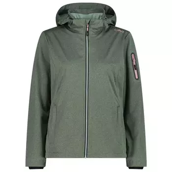 Куртка из софтшелла Cmp Women's Light Melange Zip Hood, цвет Darker Jade Melange
