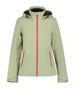 Куртка из софтшелла Icepeak "D SOFTSHELL JACKE BRENHAM", с капюшоном и высоким воротником-стойкой, цвет Asparagus
