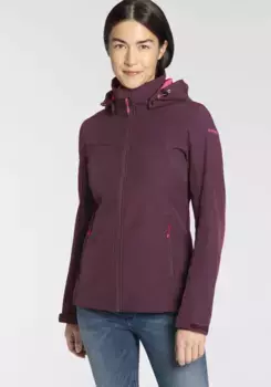 Куртка из софтшелла Icepeak "D SOFTSHELL JACKE BRENHAM", с капюшоном и высоким воротником-стойкой, фиолетовый