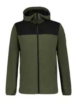 Куртка из софтшелла Icepeak "H KNIT FLEECE JACKET AGAR", с капюшоном, с нашивкой-логотипом на плече, оливковый
