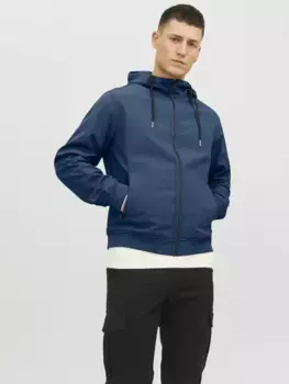 Куртка из софтшелла Jack & Jones "JJEBASIC SOFTSHELL HOOD NOOS", с капюшоном, синий