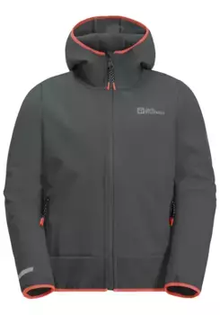 Куртка из софтшелла Jack Wolfskin "ACTAMIC JACKET K", с капюшоном, зеленый