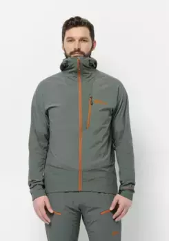 Куртка из софтшелла Jack Wolfskin "ALPSPITZE HOODY M", с капюшоном, зеленый