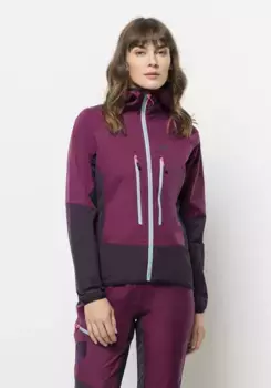 Куртка из софтшелла Jack Wolfskin "ALPSPITZE HOODY W", с капюшоном, цвет Beere