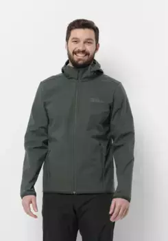 Куртка из софтшелла Jack Wolfskin "BORNBERG HOODY M", с капюшоном, цвет Black-Olive