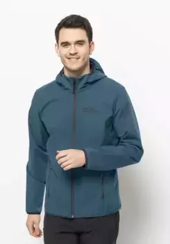 Куртка из софтшелла Jack Wolfskin "BORNBERG HOODY M", с капюшоном, синий