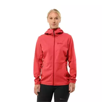 Куртка из софтшелла Jack Wolfskin "FELDBERG HOODY W", с капюшоном, капюшон: прочно прикреплен к куртке, красный