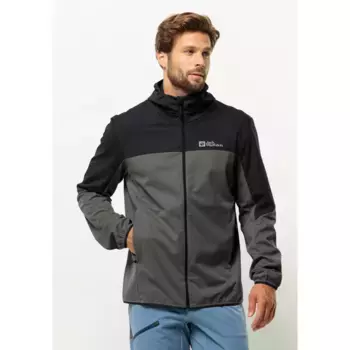 Куртка из софтшелла Jack Wolfskin "FELDBERG HOODY M", с капюшоном, цвет Slate