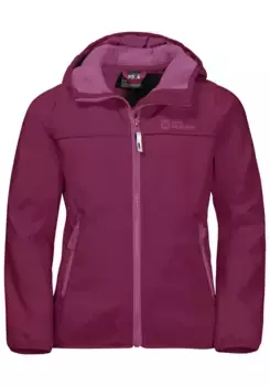Куртка из софтшелла Jack Wolfskin "FOURWINDS JACKET KIDS", с капюшоном, красный