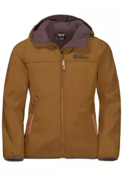 Куртка из софтшелла Jack Wolfskin "FOURWINDS JACKET KIDS", с капюшоном, цвет Autumn-Leaves