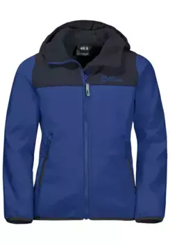 Куртка из софтшелла Jack Wolfskin "FOURWINDS JACKET KIDS", с капюшоном, цвет Nordic-Sky