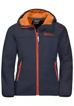 Куртка из софтшелла Jack Wolfskin "FOURWINDS JACKET KIDS", с капюшоном, оранжевый