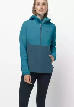 Куртка из софтшелла Jack Wolfskin "GO HIKE SOFTSHELL W", с капюшоном, синий