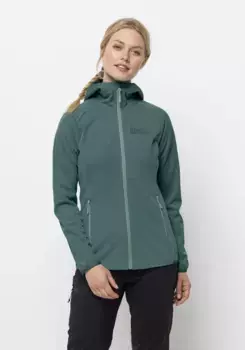 Куртка из софтшелла Jack Wolfskin "GO HIKE SOFTSHELL W", с капюшоном, цвет Petrol